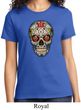 Ladies Skull Shirt Sugar Skull with Roses Tee T-Shirt