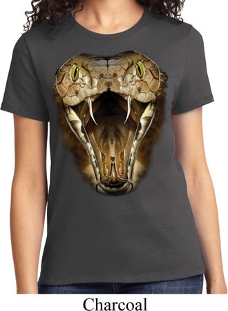 Ladies Snake Shirt Big Cobra Snake Face Tee T-Shirt
