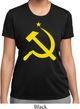 Ladies Soviet Shirt Yellow Hammer And Sickle Moisture Wicking Tee