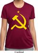 Ladies Soviet Shirt Yellow Hammer And Sickle Moisture Wicking Tee