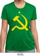 Ladies Soviet Shirt Yellow Hammer And Sickle Moisture Wicking Tee