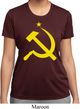 Ladies Soviet Shirt Yellow Hammer And Sickle Moisture Wicking Tee