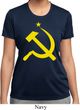 Ladies Soviet Shirt Yellow Hammer And Sickle Moisture Wicking Tee