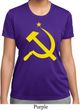 Ladies Soviet Shirt Yellow Hammer And Sickle Moisture Wicking Tee
