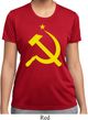 Ladies Soviet Shirt Yellow Hammer And Sickle Moisture Wicking Tee