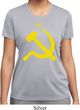 Ladies Soviet Shirt Yellow Hammer And Sickle Moisture Wicking Tee