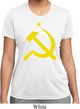 Ladies Soviet Shirt Yellow Hammer And Sickle Moisture Wicking Tee
