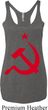 Ladies Soviet Tanktop Red Hammer And Sickle Tri Blend Racerback Tank