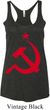 Ladies Soviet Tanktop Red Hammer And Sickle Tri Blend Racerback Tank