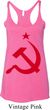Ladies Soviet Tanktop Red Hammer And Sickle Tri Blend Racerback Tank