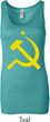 Ladies Soviet Tanktop Yellow Hammer And Sickle Longer Length Tank Top