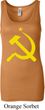Ladies Soviet Tanktop Yellow Hammer And Sickle Longer Length Tank Top