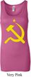 Ladies Soviet Tanktop Yellow Hammer And Sickle Longer Length Tank Top