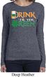 Ladies St Patrick's Day Drink Til Yer Green Long Sleeve T-Shirt