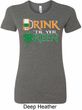 Ladies St Patrick's Day Shirt Drink Til Yer Green Longer Length Tee