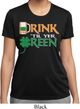 Ladies St Patrick's Day Shirt Drink Til Yer Green Moisture Wicking Tee