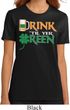 Ladies St Patrick's Day Shirt Drink Til Yer Green Organic Tee T-Shirt