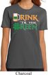 Ladies St Patrick's Day Shirt Drink Til Yer Green Organic Tee T-Shirt