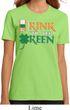 Ladies St Patrick's Day Shirt Drink Til Yer Green Organic Tee T-Shirt