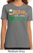 Ladies St Patrick's Day Shirt Drink Til Yer Green Organic Tee T-Shirt