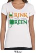 Ladies St Patrick's Day Shirt Drink Til Yer Green Scoop Neck Tee