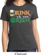 Ladies St Patrick's Day Shirt Drink Til Yer Green Tee T-Shirt