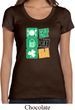 Ladies St Patrick's Day Shirt Eat Drink Be Irish Scoop Neck Tee