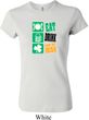 Ladies St Patrick's Shirt Eat Drink Be Irish Crewneck Tee T-Shirt