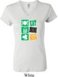Ladies St Patrick's Shirt Eat Drink Be Irish V-neck Tee T-Shirt