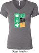 Ladies St Patrick's Shirt Eat Drink Be Irish V-neck Tee T-Shirt