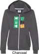 Ladies St Patricks Day Hoodie Eat Drink Be Irish Full Zip Hoody