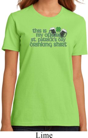 Ladies St Patricks Shirt Official Drinking Shirt Organic Tee T-Shirt