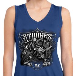 Ladies Stooges Bike Week Sleeveless Moisture Wicking Tee T-Shirt