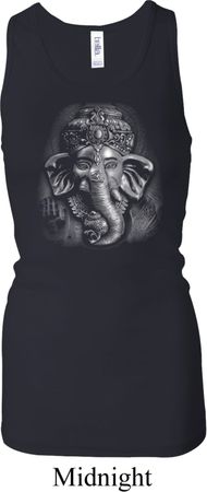 Ladies Tanktop 3D Ganesha Darks Longer Length Racerback Tank Top
