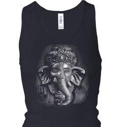 Ladies Tanktop 3D Ganesha Darks Longer Length Racerback Tank Top