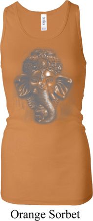 Ladies Tanktop 3D Ganesha Lights Longer Length Racerback Tank Top