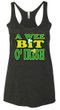 Ladies Tanktop A Wee Bit Irish Shamrock Tri Blend Racerback Tank Top
