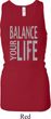 Ladies Tanktop Balance Your Life Longer Length Racerback Tank Top