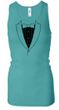 Ladies Tanktop Basic Black Tuxedo Longer Length Racerback Tank Top