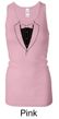Ladies Tanktop Basic Black Tuxedo Longer Length Racerback Tank Top