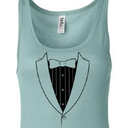 Ladies Tanktop Basic Black Tuxedo Longer Length Tank Top