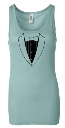 Ladies Tanktop Basic Black Tuxedo Longer Length Tank Top
