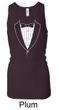 Ladies Tanktop Basic White Tuxedo Longer Length Racerback Tank Top