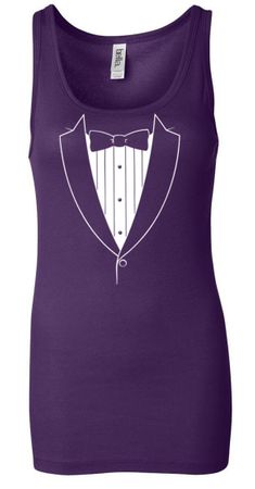 Ladies Tanktop Basic White Tuxedo Longer Length Tank Top