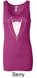 Ladies Tanktop Basic White Tuxedo Longer Length Tank Top