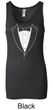 Ladies Tanktop Basic White Tuxedo Longer Length Tank Top
