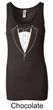 Ladies Tanktop Basic White Tuxedo Longer Length Tank Top