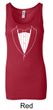 Ladies Tanktop Basic White Tuxedo Longer Length Tank Top