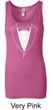 Ladies Tanktop Basic White Tuxedo Longer Length Tank Top