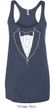 Ladies Tanktop Basic White Tuxedo Tri Blend Racerback Tank Top